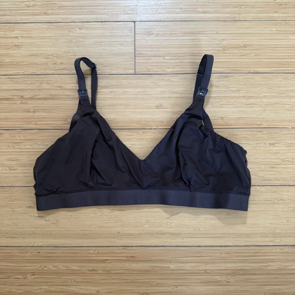 Bodily Brown Nursing Bralette M Clip-Down Cups Soft Stretch Comfort Bra